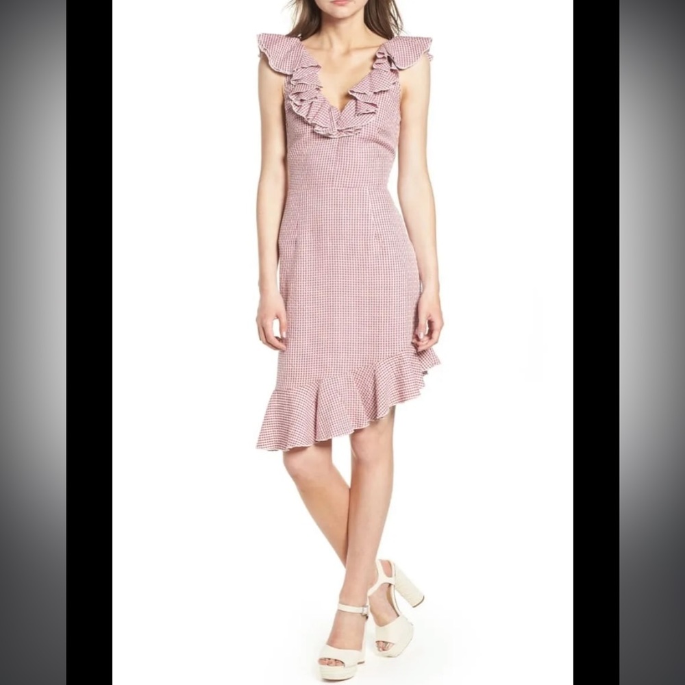 WAYF Asymmetrical Ruffle Dress